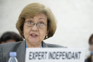 Señora Virginia Dandan, experta independiente sobre Derechos Humanos y Solidaridad Internacional de la Organización de Naciones Unidas